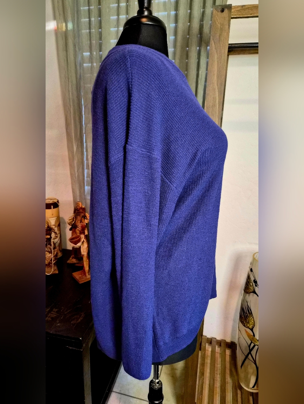 Free People Oversized Relaxed Crewneck Sweater in Navy Blue #0126 - Picture 2 of 9